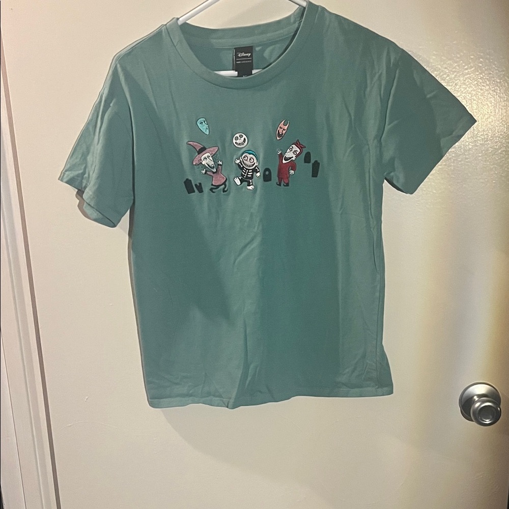 Disney Juniors Teal T-Shirt with Halloween Characters